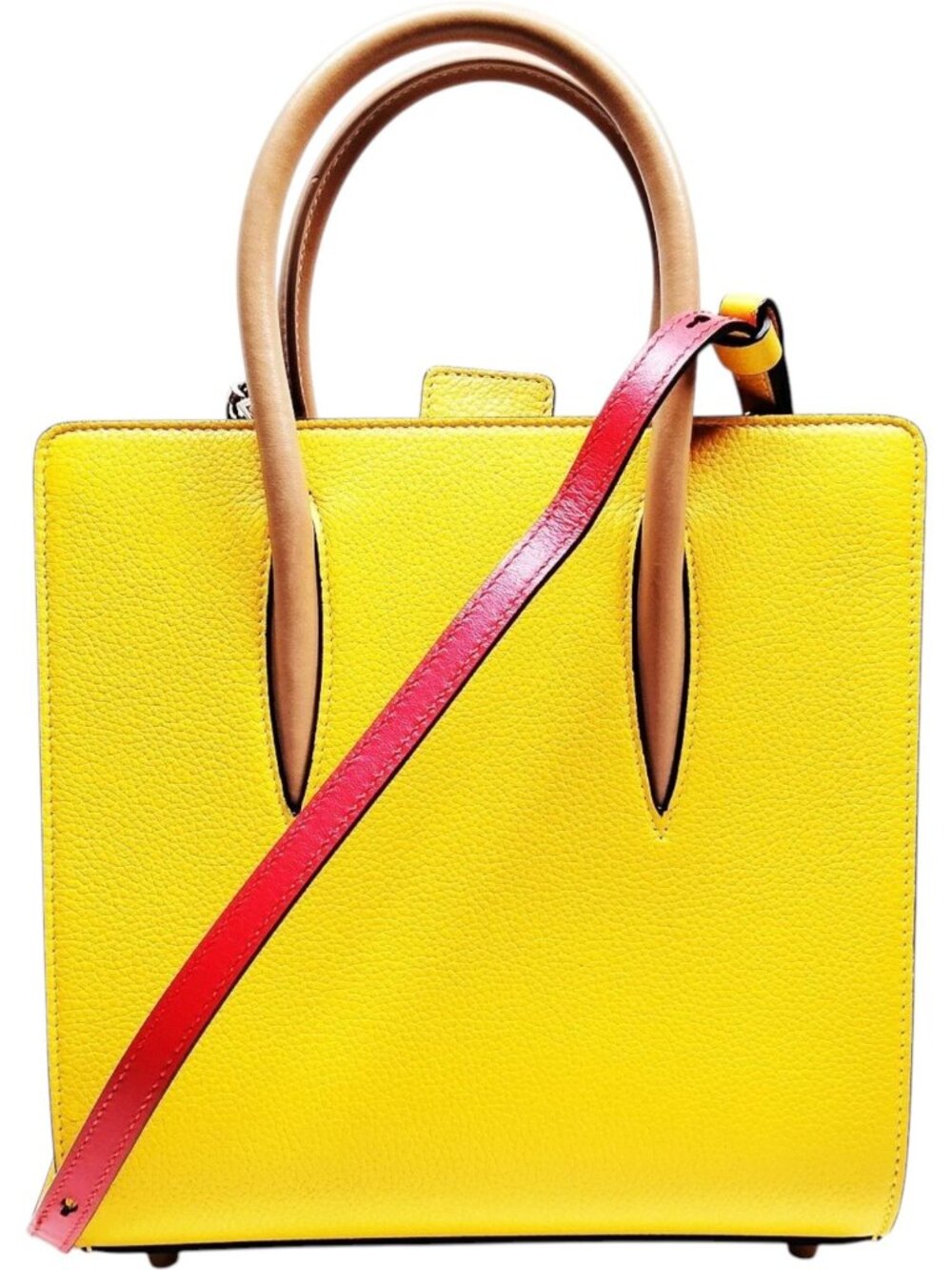 (S6) Christian Louboutin Crossbody Bag Yellow Leather
